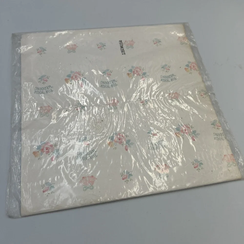 VINTAGE HALLMARK Wedding Gift Wrap Wrapping Paper - Embossed NEW NOS 8 Sq Feet